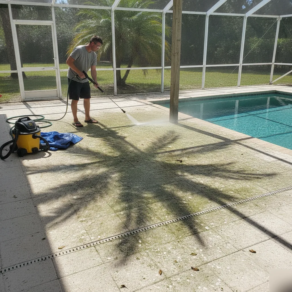 Outdoor Tile Cleaning Protects Nokomis Lanais and Pool Decks