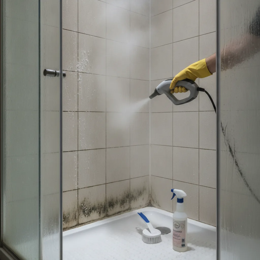 Shower Tile Cleaning Removes Mold and Soap Scum